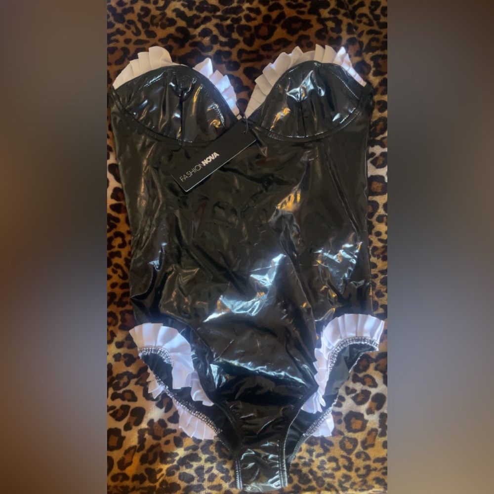 maid zip up bodysuit costume with accessories included